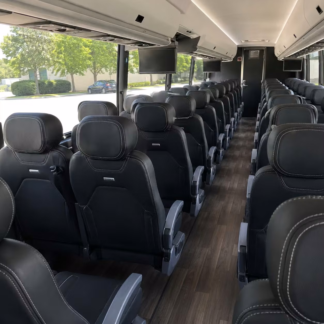 56 passenger charter bus interior